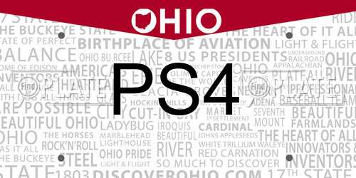 PS4 Ohio License Plate