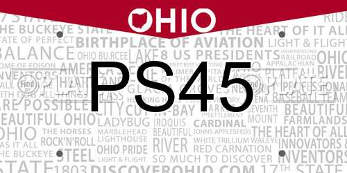 PS45 Ohio License Plate