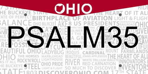 PSALM35 Ohio License Plate