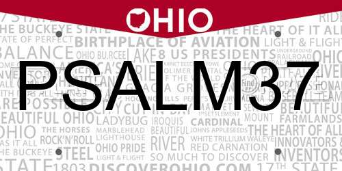 PSALM37 Ohio License Plate