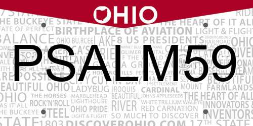 PSALM59 Ohio License Plate