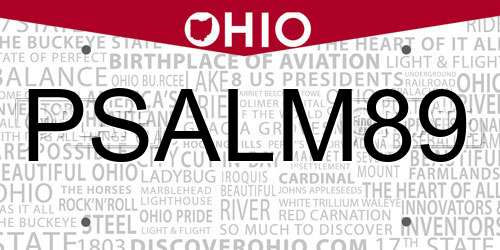 PSALM89 Ohio License Plate