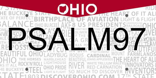 PSALM97 Ohio License Plate