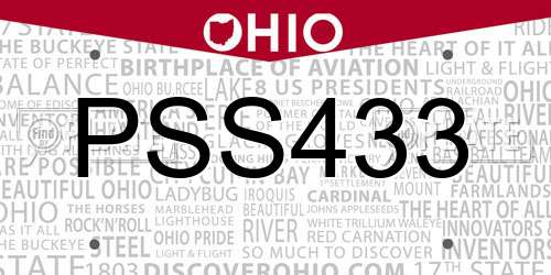 PSS433 Ohio License Plate