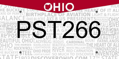 PST266 Ohio License Plate