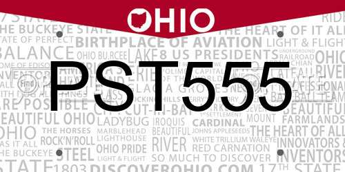 PST555 Ohio License Plate