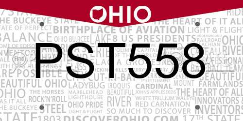 PST558 Ohio License Plate