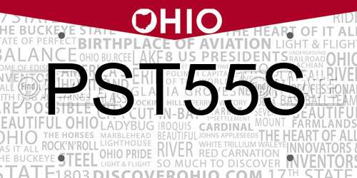 PST55S Ohio License Plate