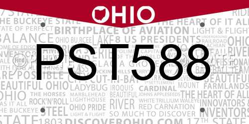 PST588 Ohio License Plate