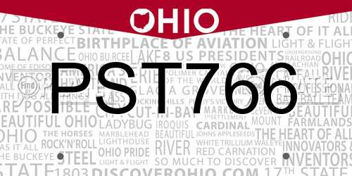 PST766 Ohio License Plate