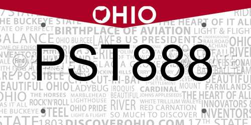 PST888 Ohio License Plate