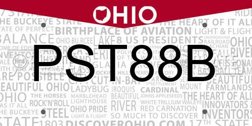 PST88B Ohio License Plate