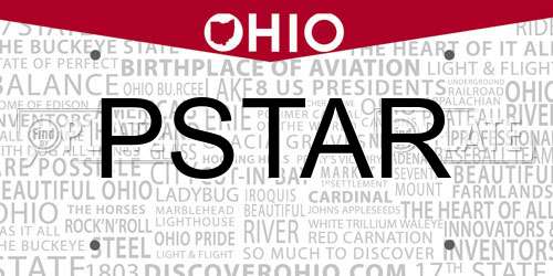 PSTAR Ohio License Plate