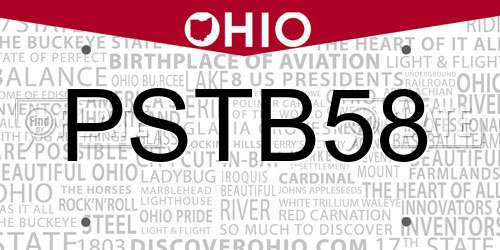 PSTB58 Ohio License Plate