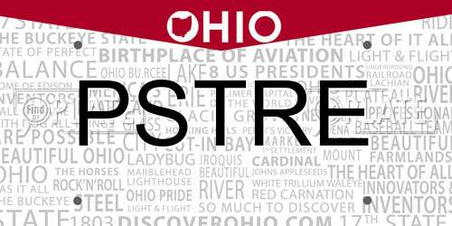PSTRE Ohio License Plate