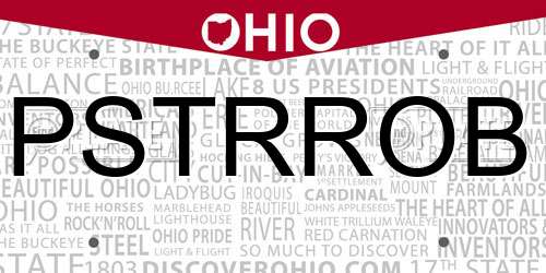 PSTRROB Ohio License Plate
