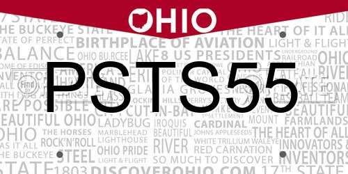 PSTS55 Ohio License Plate
