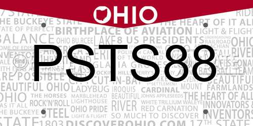 PSTS88 Ohio License Plate