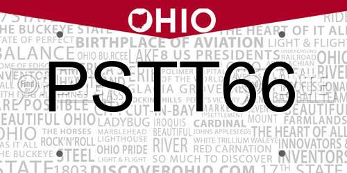 PSTT66 Ohio License Plate