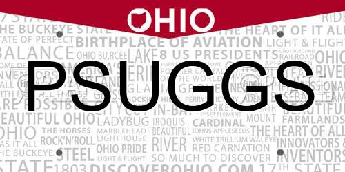 PSUGGS Ohio License Plate