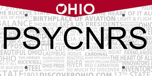 PSYCNRS Ohio License Plate