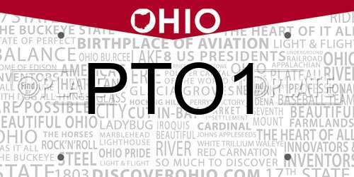 PTO1 Ohio License Plate