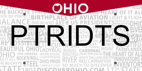 PTRIDTS Ohio License Plate