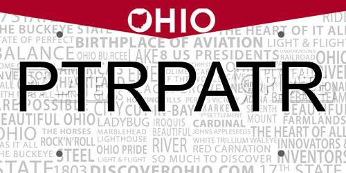 PTRPATR Ohio License Plate