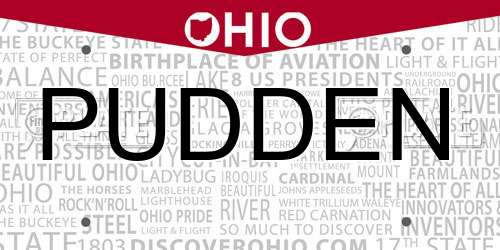 PUDDEN Ohio License Plate
