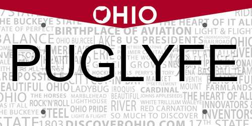 PUGLYFE Ohio License Plate