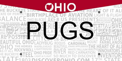 PUGS Ohio License Plate