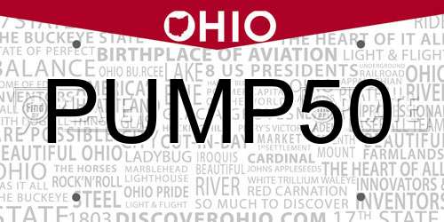 PUMP50 Ohio License Plate