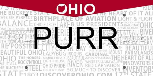 PURR Ohio License Plate