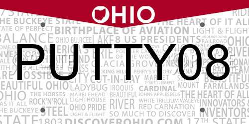 PUTTY08 Ohio License Plate