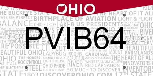 PVIB64 Ohio License Plate