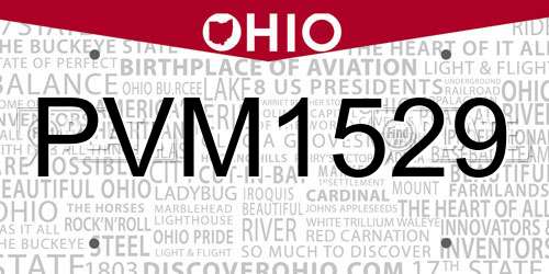 PVM1529 Ohio License Plate