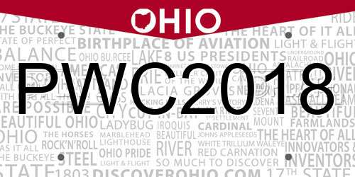 PWC2018 Ohio License Plate