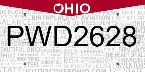 PWD2628 Ohio License Plate
