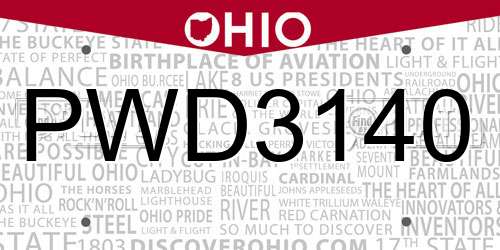 PWD3140 Ohio License Plate