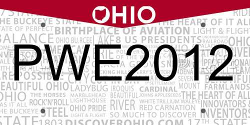 PWE2012 Ohio License Plate