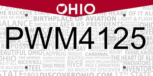 PWM4125 Ohio License Plate