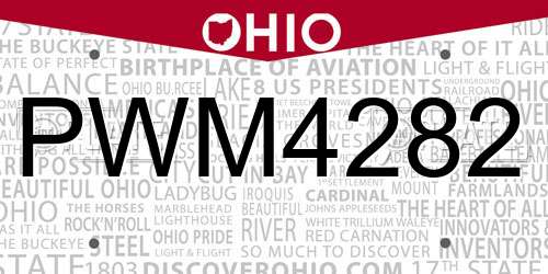 PWM4282 Ohio License Plate