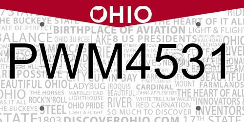 PWM4531 Ohio License Plate