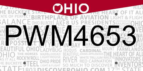 PWM4653 Ohio License Plate