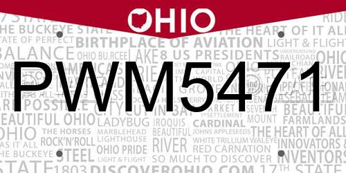 PWM5471 Ohio License Plate