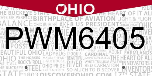 PWM6405 Ohio License Plate