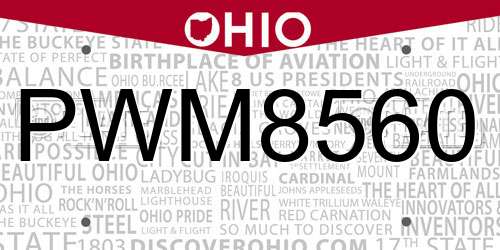 PWM8560 Ohio License Plate