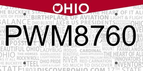PWM8760 Ohio License Plate