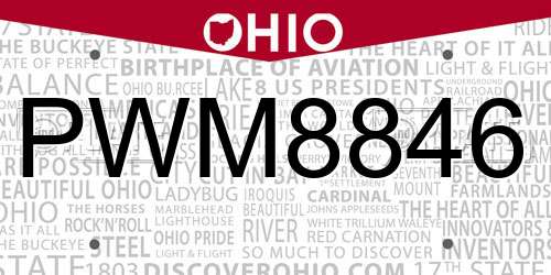 PWM8846 Ohio License Plate