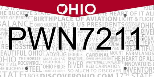 PWN7211 Ohio License Plate